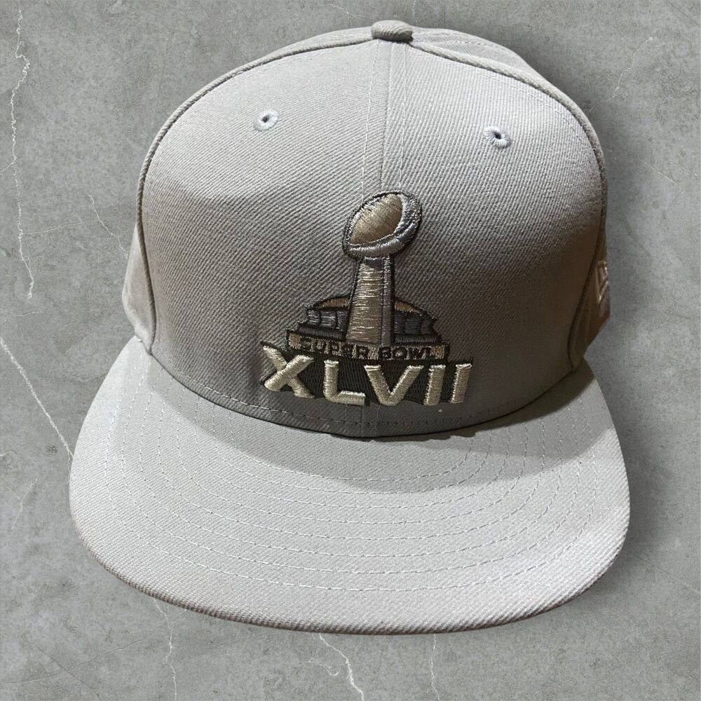 New Era 59Fifty NFL Super Bowl XLVII New Orleans Grey Fitted Hat Cap Mens 7 1/2